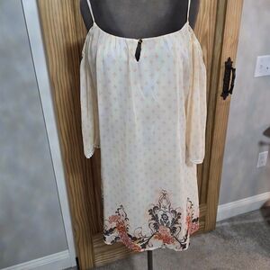 Lily Rose Off-Shoulder Cream and Pink Dress